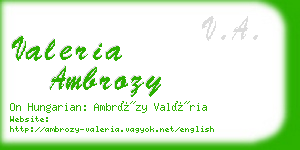 valeria ambrozy business card